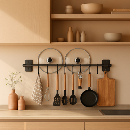 Moderne Køkken Knage Rack – Pladsbesparende stålrack til redskaber Kitchen Accessories Tech Butik