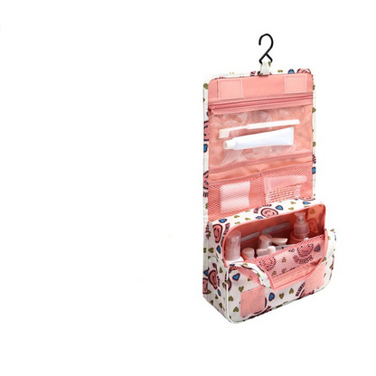 Toiletartikler Rejsetaske - Vandafvisende med Drejelig Krog Cosmetic & Toiletry Bags Tech Butik Lyserød smiley 24 cm × 19 cm × 8 cm