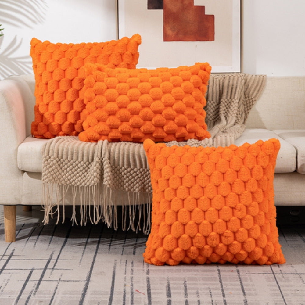 Blød Marshmallow Pudeovertræk – Tilfør Tekstur og Komfort med Luksuriøs Blødhed Cushions Tech Butik Orange 51 cm x 51 cm
