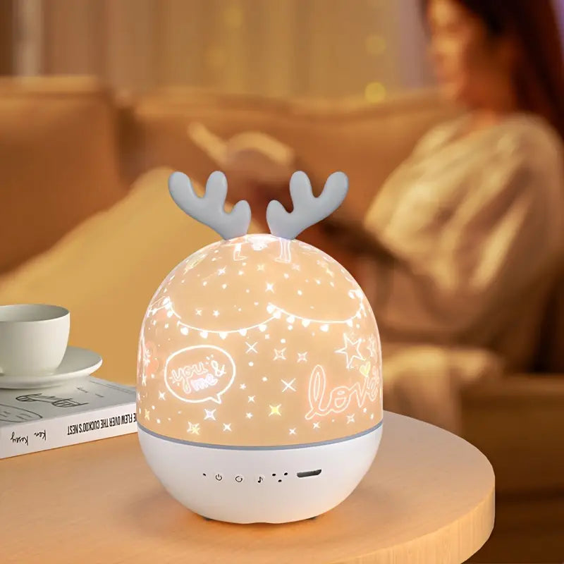 Magisk Stjernehimmel Projektor – Fortryllende Natlys & Beroligende Musik til Børneværelser Table lamp Tech Butik Lamp Hert