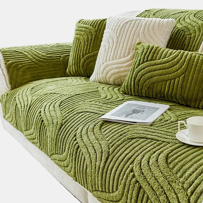 Sofabetræk med Bølgestribet Struktur for Elegant og Beskyttende Komfort Tech Butik Grøn 1 sæde/ryglæn 35.4x35.4in