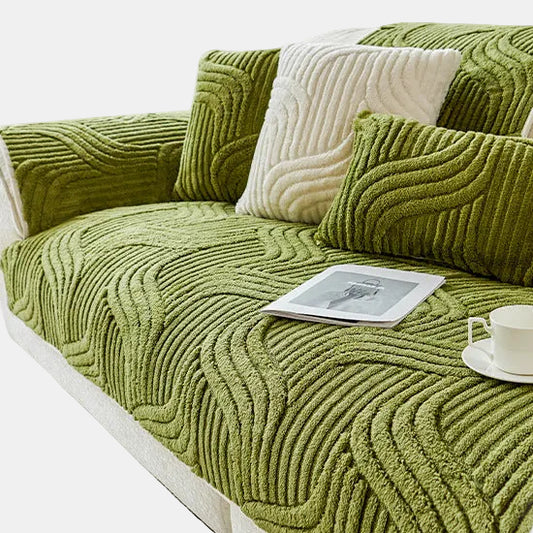 Sofabetræk med Bølgestribet Struktur for Elegant og Beskyttende Komfort Tech Butik Grøn 1 sæde/ryglæn 35.4x35.4in