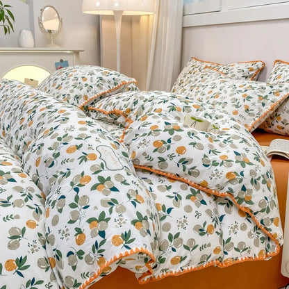 Blossom & Berry Dream Sengetøjssæt – Naturens elegance til en fredfyldt søvn Bedding Tech Butik Blommer Enkelt -3pcs