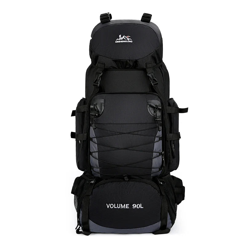 ExpeditionPro 90L Tactical Rygsæk Robust Stor Kapacitet Udendørs Rygsæk til Eventyrere Vandretursrygsække Tech Butik Sort