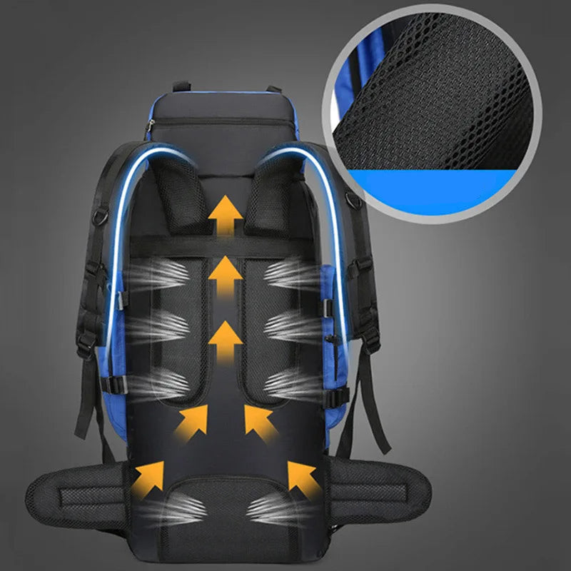 90L Udendørs Rygsæk til Vandring & Camping Tasker Tech Butik