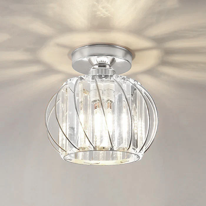 Stilfuld Globulær Glas Pendellampe - Minimal Elegance til Moderne Hjem Ceiling Light Tech Butik Sølv Loftslys D16*H16cm