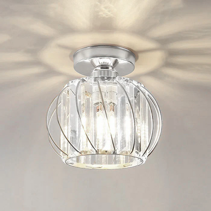 Stilfuld Globulær Glas Pendellampe - Minimal Elegance til Moderne Hjem Ceiling Light Tech Butik Sølv Loftslys D16*H16cm