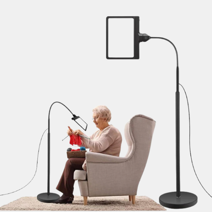 5X Forstørrelseslampe – Gulvlampe med LED-lys til Læsning, Hobby og Håndværk Tech Butik