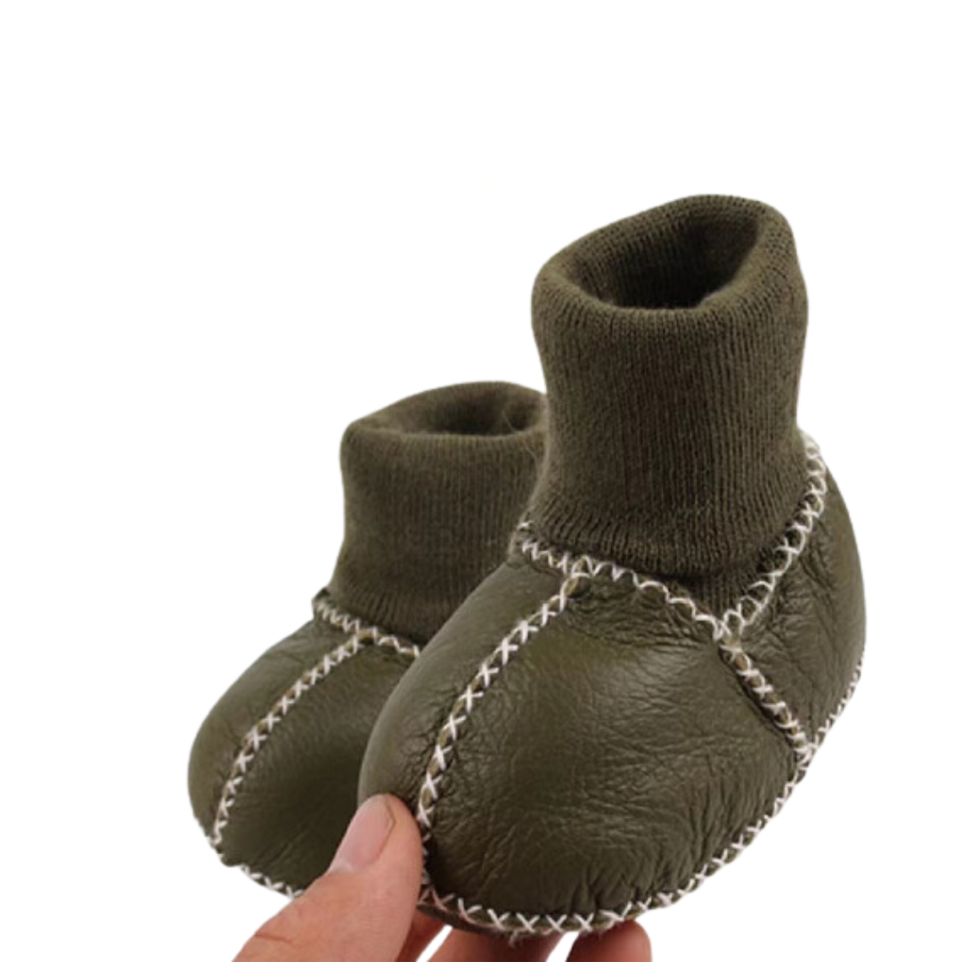 Varme & Bløde Baby Hjemmesko - Skridsikre og Komfortable Hele Dagen Baby & Toddler Shoes Tech Butik Mørkegrøn 15 (0-6 Måneder)