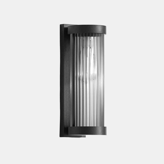 Cylindrisk Metal & Glas Solcelle Væglampe – Vandtæt Udendørs LED-Lampe med 3 Lysfarver Udendørs belysning Tech Butik 28 cm Fastmonteret
