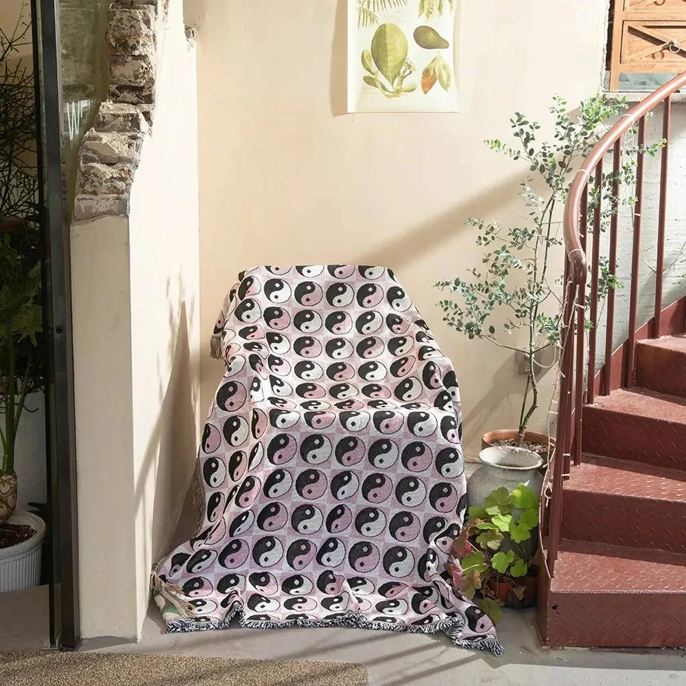 Abstrakt Vævet Vægteppe Plaid til Moderne Indretning og Dekoration Vægtepper Tech Butik