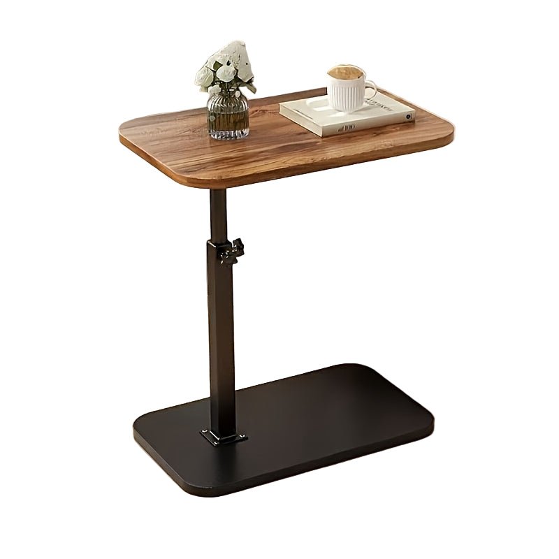 Justerbart Træ Sidebord – Slank Metalramme til Soveværelse & Stue Home Accessories Tech Butik Brun