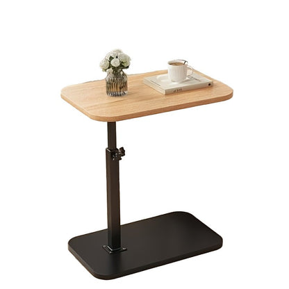 Justerbart Træ Sidebord – Slank Metalramme til Soveværelse & Stue Home Accessories Tech Butik Beige