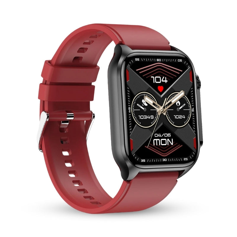 Alt-i-en Vandtæt Sundheds-Smartwatch – 24/7 Vitalovervågning & Smarte Notifikationer Tech Butik Dyb rød