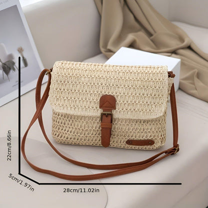 Vintage Flettet Raffia Skuldertaske – Sommerklar Elegance Bags Tech Butik