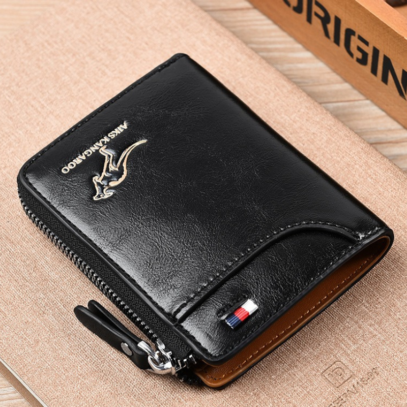 Herre Anti-tyveri Læderpung – Stilfuld & Sikker Herrepunge Tech Butik Sort