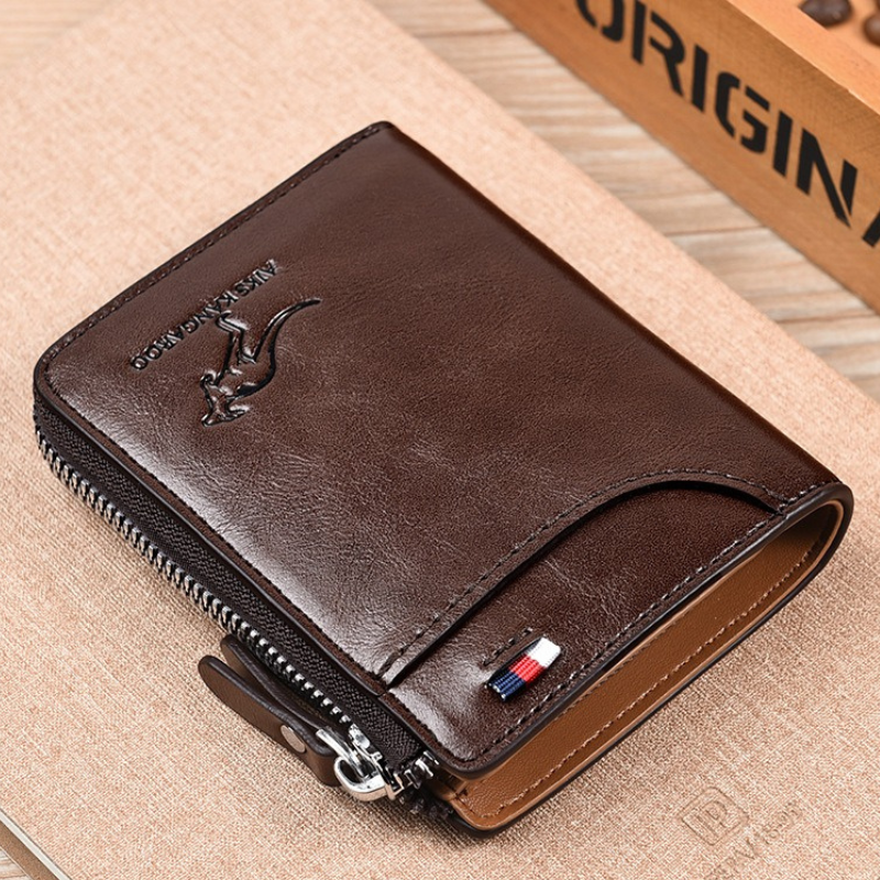 Herre Anti-tyveri Læderpung – Stilfuld & Sikker Herrepunge Tech Butik Mørkebrun