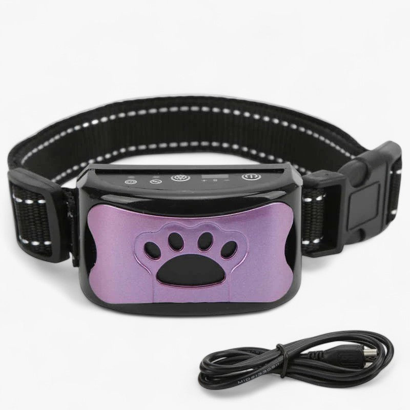 Hundehalsbånd mod Gøen – Human Træning med Lyd og Vibration Bark Control Halsbånd Tech Butik Lilla