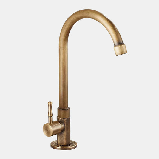 Antik Messing Køkkenarmatur Med Elegant Svanehals Design Vandhane Tech Butik
