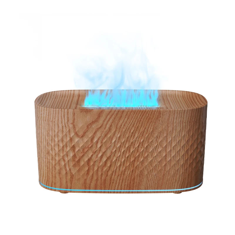 LED Flamme Aroma Diffuser Luftfugter med Æterisk Olie Kapacitet for Afslappende Hjemmeatmosfære Luftrensere Tech Butik Mørk Khaki