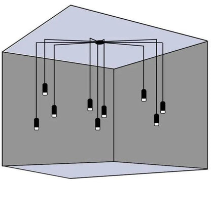 Art DIY Lang Linje Minimalistisk Væglampe LED Hængende Lampe Hængelamper Tech Butik 9 vedhæng (6 m) A