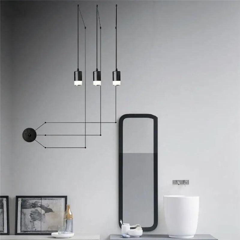Art DIY Lang Linje Minimalistisk Væglampe LED Hængende Lampe Hængelamper Tech Butik