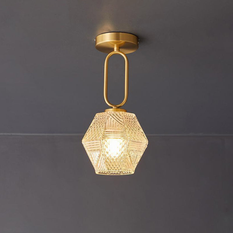 Loftlampe i Art Deco-stil med Diamantskåret Glas for Tidløs Elegance Belysning Tech Butik