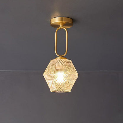 Loftlampe i Art Deco-stil med Diamantskåret Glas for Tidløs Elegance Belysning Tech Butik