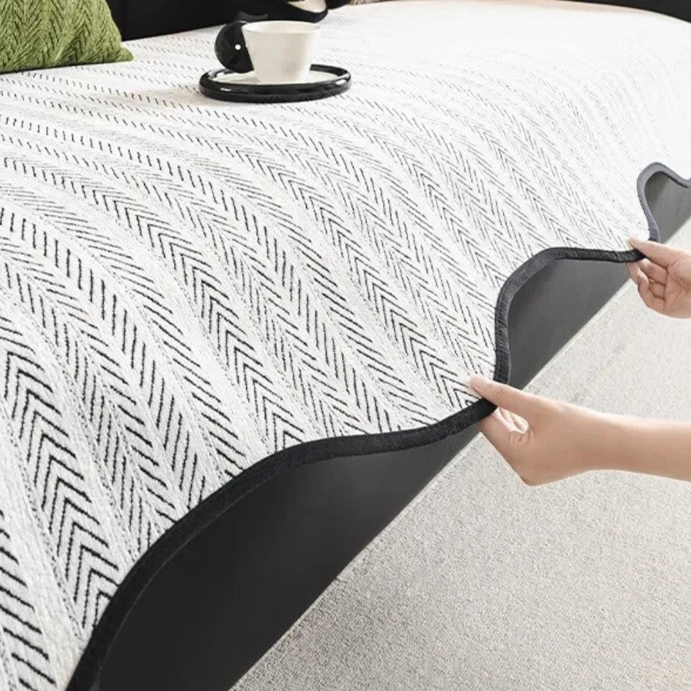 Sofabetræk med Sildebensmønster – Elegant Beskyttelsesovertræk til et Raffineret Hjemmelook Sofa Covers Tech Butik