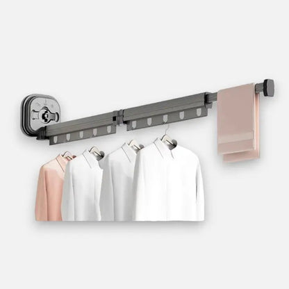 Sammenklappelig vægmonteret tøjbøjle – Pladsbesparende vasketøjsløsning Home Tech Butik 2-Segment Sort