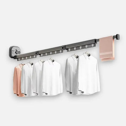 Sammenklappelig vægmonteret tøjbøjle – Pladsbesparende vasketøjsløsning Home Tech Butik 3-Segment Sort