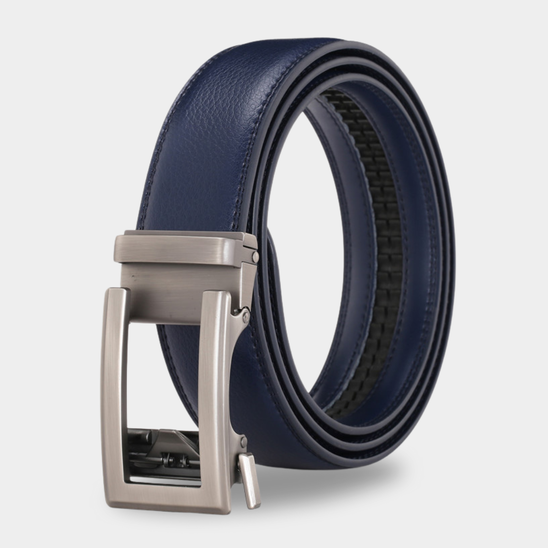 Automatisk Læderbælte – Nemt Stilfuldt og Perfekt Fit Kvinders bælter Tech Butik Elegant Sølv Metal Blå (kun for Elegant)
