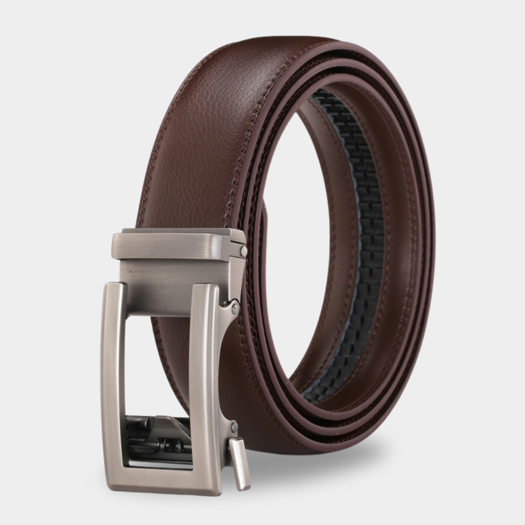 Automatisk Læderbælte – Nemt Stilfuldt og Perfekt Fit Kvinders bælter Tech Butik Elegant Sølv Metal Brun (kun for Elegant)