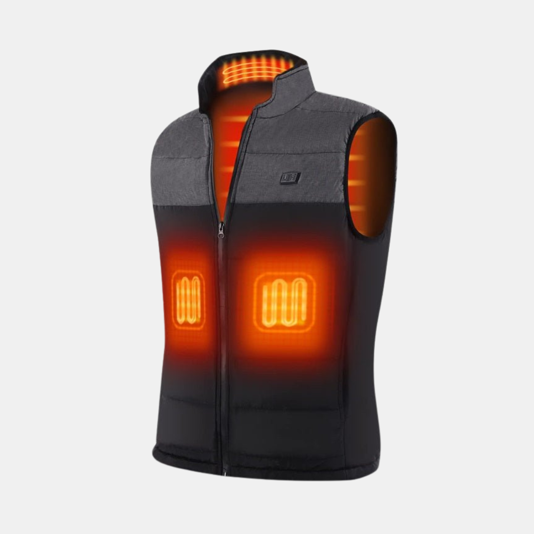 Avanceret Opvarmet Vest – 13 Varmezoner til Ultimativ Beskyttelse mod Kulde Veste Tech Butik Grå Sort S