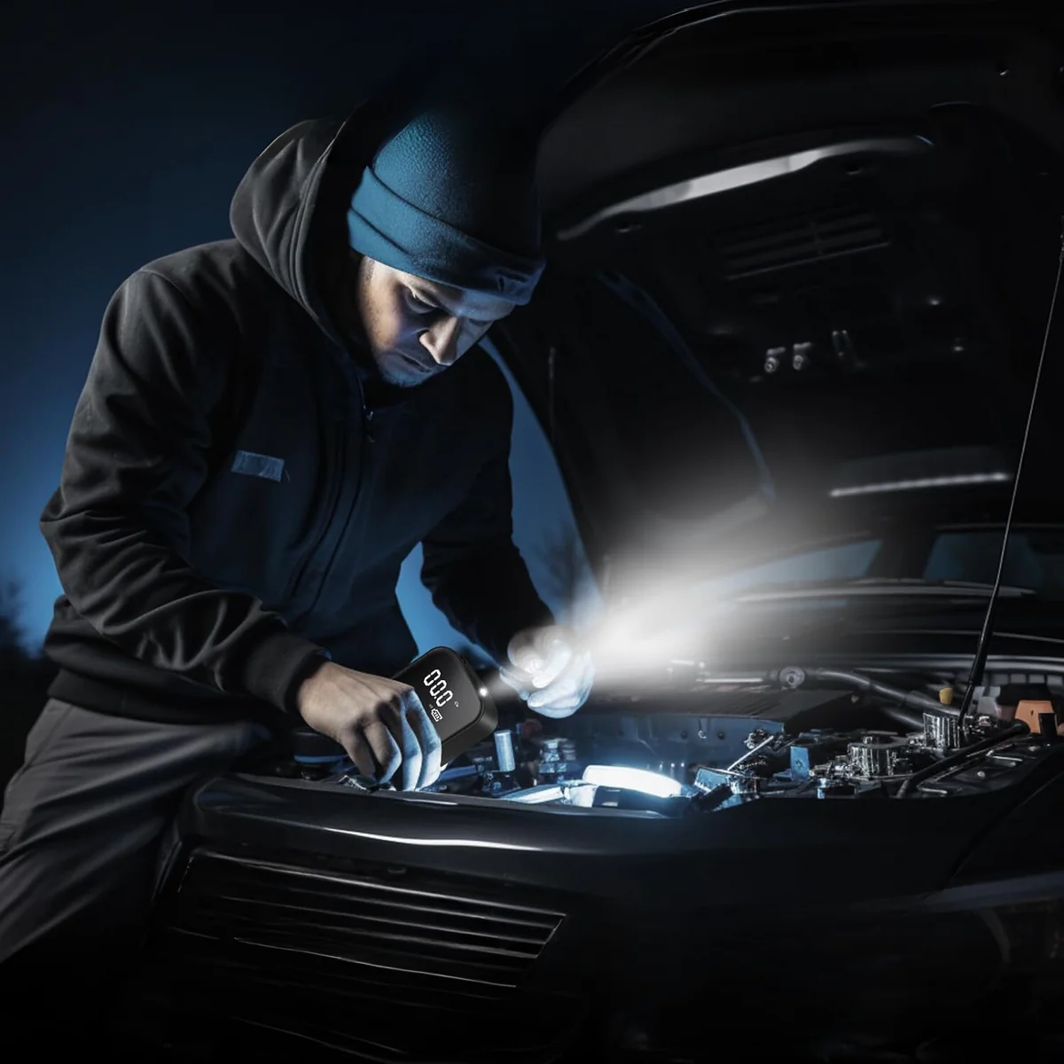 Elektrisk Luftpumpe – Kompakt, Bærbar & Alsidig Oplader med LED-lys Pumper Tech Butik