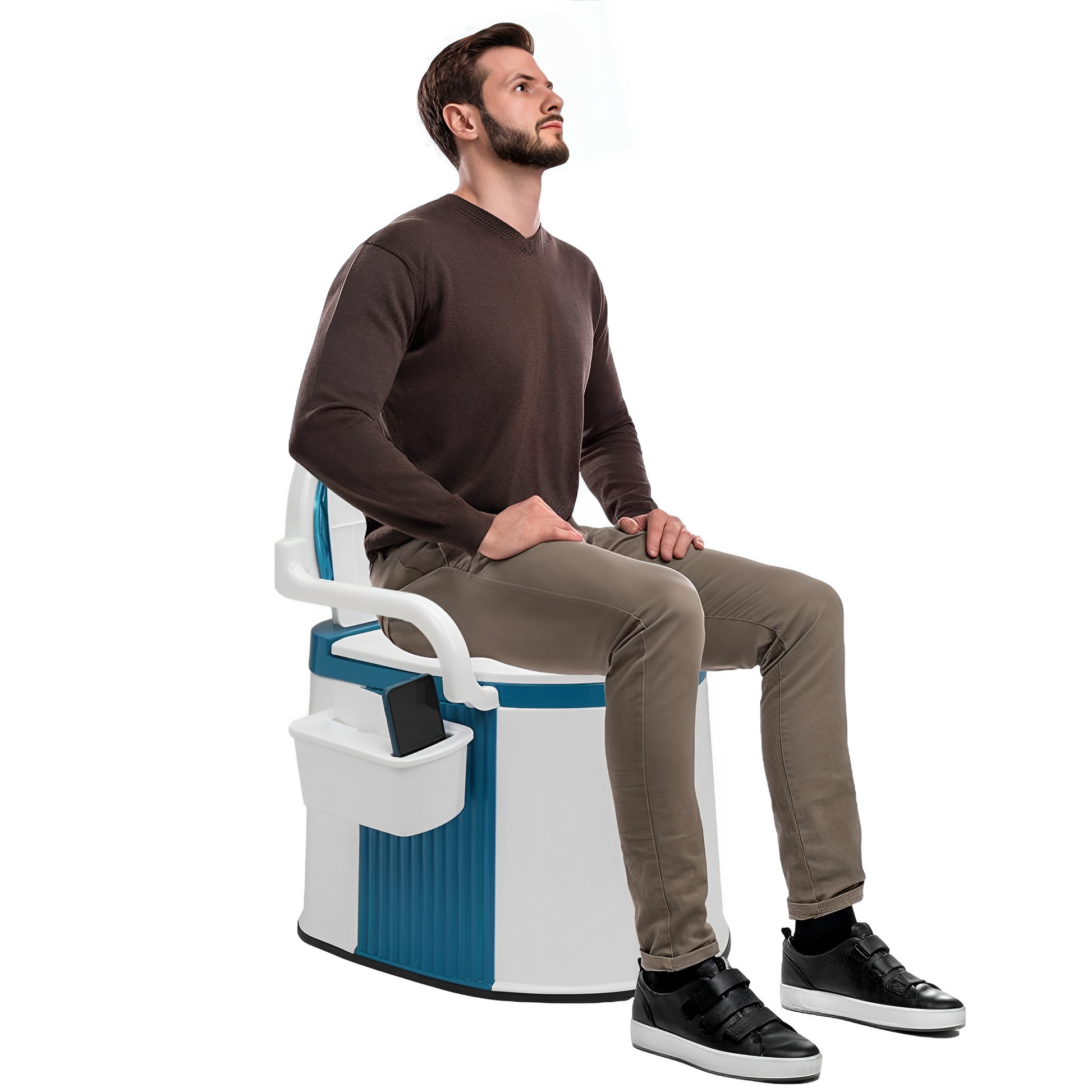 Kommodestol til Voksne & Seniorer – Bærbar Toilet med Låg og Ryglæn Bærbare toiletter Tech Butik Default