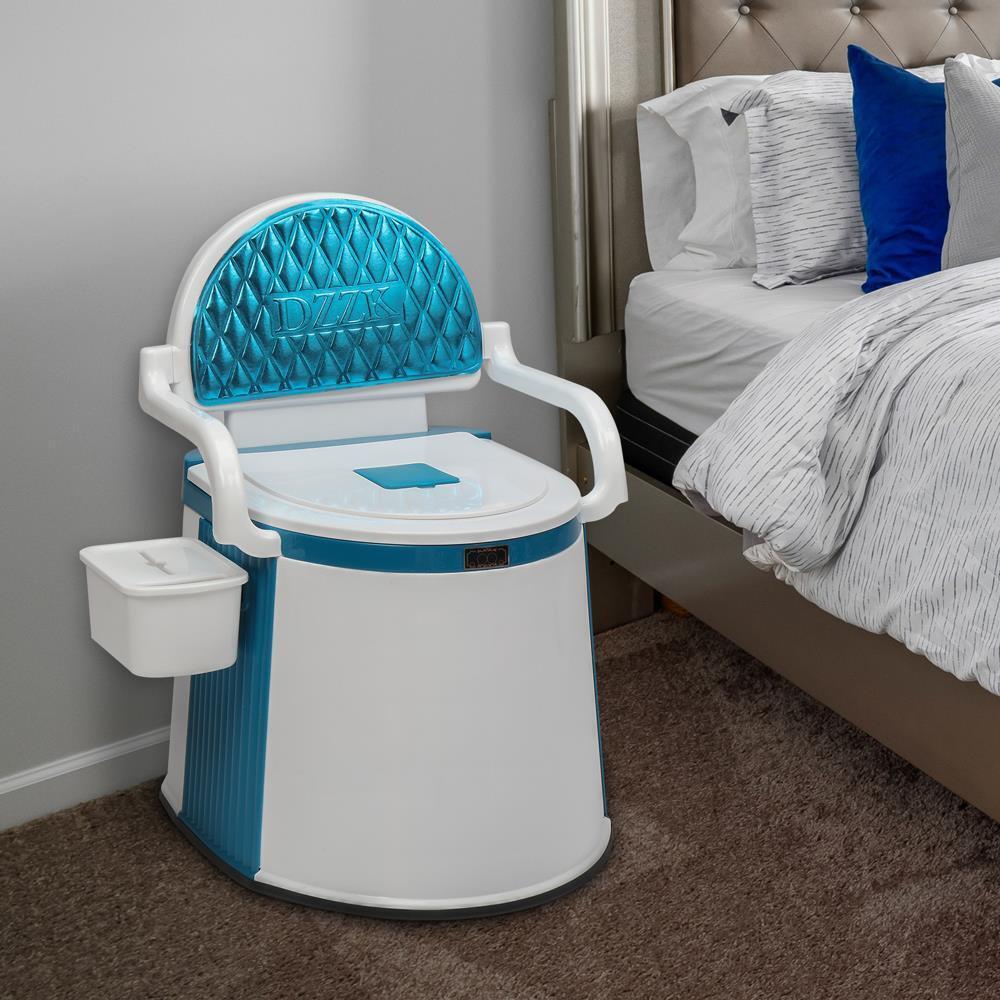 Kommodestol til Voksne & Seniorer – Bærbar Toilet med Låg og Ryglæn Bærbare toiletter Tech Butik