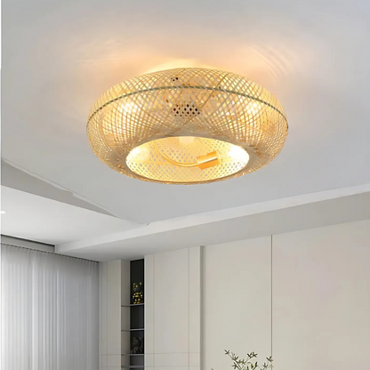 Luksuriøs Bambus Loftventilator med Lampe loftsventilator Lampe Tech Butik