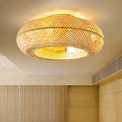 Luksuriøs Bambus Loftventilator med Lampe loftsventilator Lampe Tech Butik