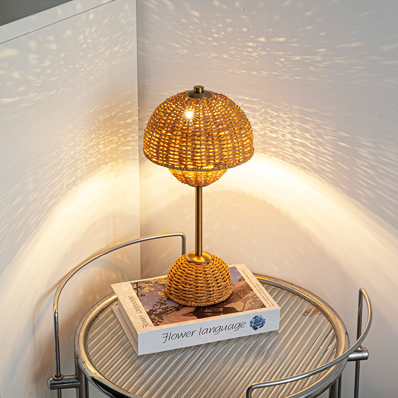 Bambus LED-bordlampe til blød stemningsbelysning Bordlamper Tech Butik