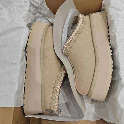 Beige Ankelstøvler Dame med Hæl – Ultra Mini Plateau til Vinterbrug Kvinders Støvler Tech Butik