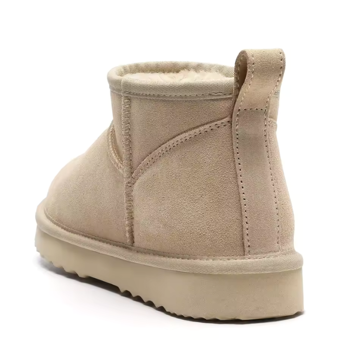 Beige Vinterstøvler til Damer med Pelsfoder - Stilfulde Ankelstøvler med Plateau for Varme og Komfort Kvinders Støvler Tech Butik
