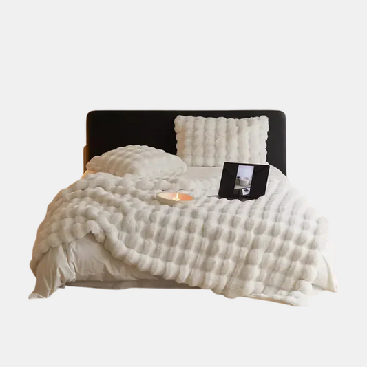 Blød Fleeceplaid – Hyggelig Tæppe til Sengen Fleece tæpper Tech Butik Hvid 100x160 cm