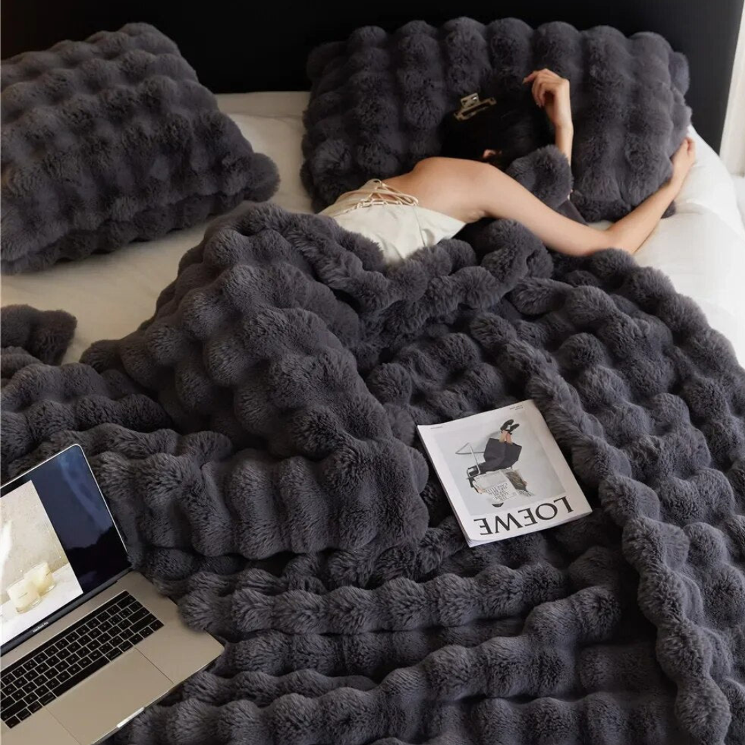 Blød Fleeceplaid – Hyggelig Tæppe til Sengen Fleece tæpper Tech Butik Grå 100x160 cm