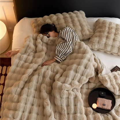 Blød Fleeceplaid – Hyggelig Tæppe til Sengen Fleece tæpper Tech Butik Camel 100x160 cm