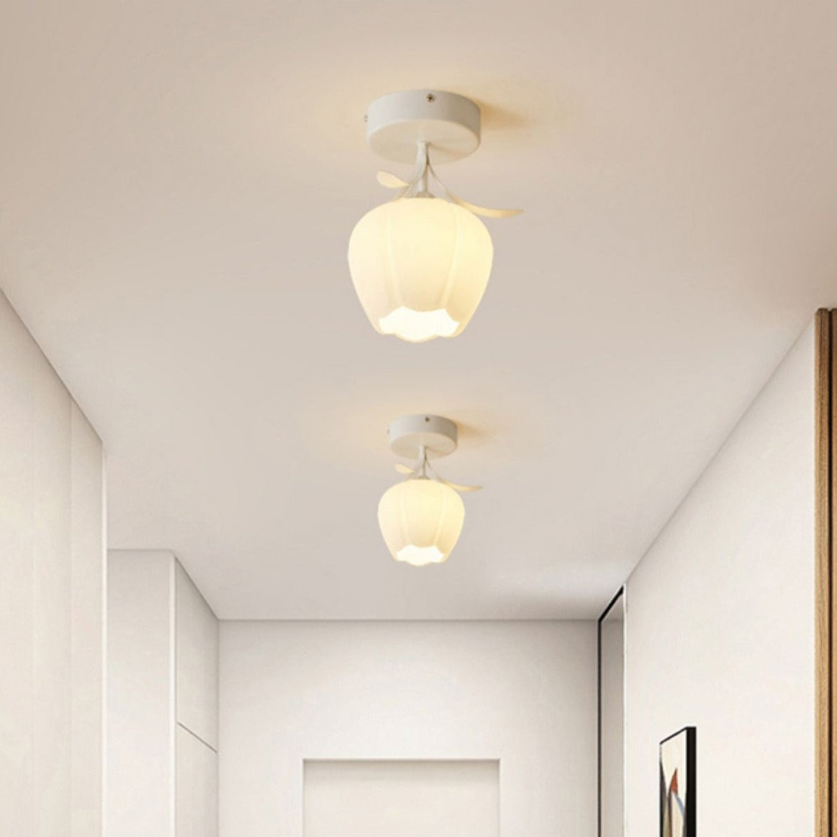 Loftlampe med Blomsterdesign – Stilfuldt Glasarmatur Belysning Tech Butik