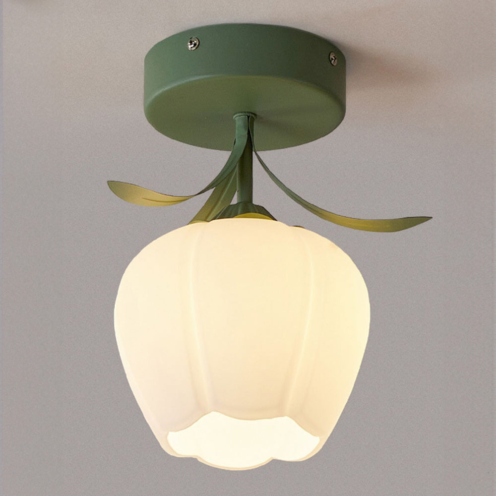 Loftlampe med Blomsterdesign – Stilfuldt Glasarmatur Belysning Tech Butik