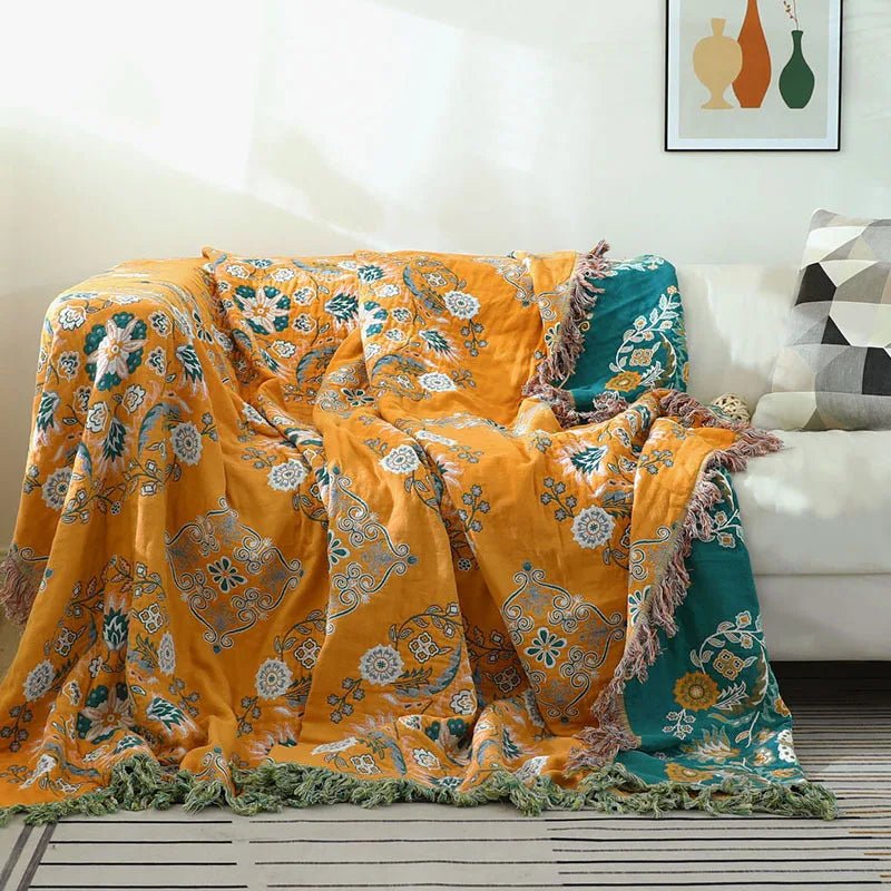 Boho Jacquard Tæppe – Alsidigt Sofa- og Sengetæppe Tæpper Tech Butik