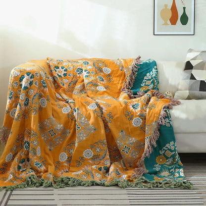 Boho Jacquard Tæppe – Alsidigt Sofa- og Sengetæppe Tæpper Tech Butik