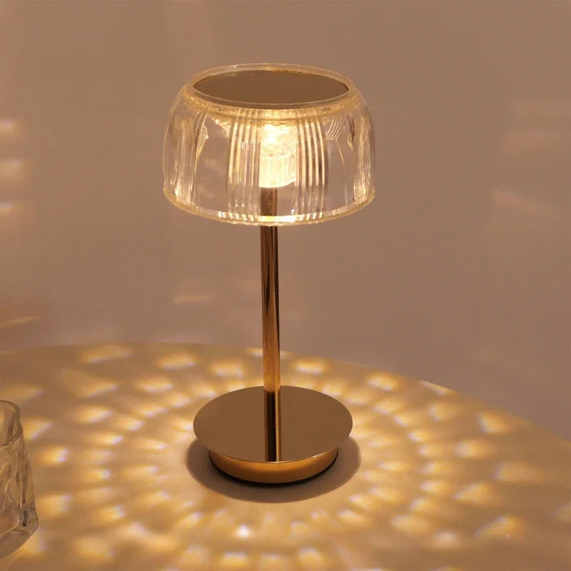 Bordlampe Uden Ledning - Elegant Genopladelig Krystal Bordlampe i Guld Lamper Tech Butik Default